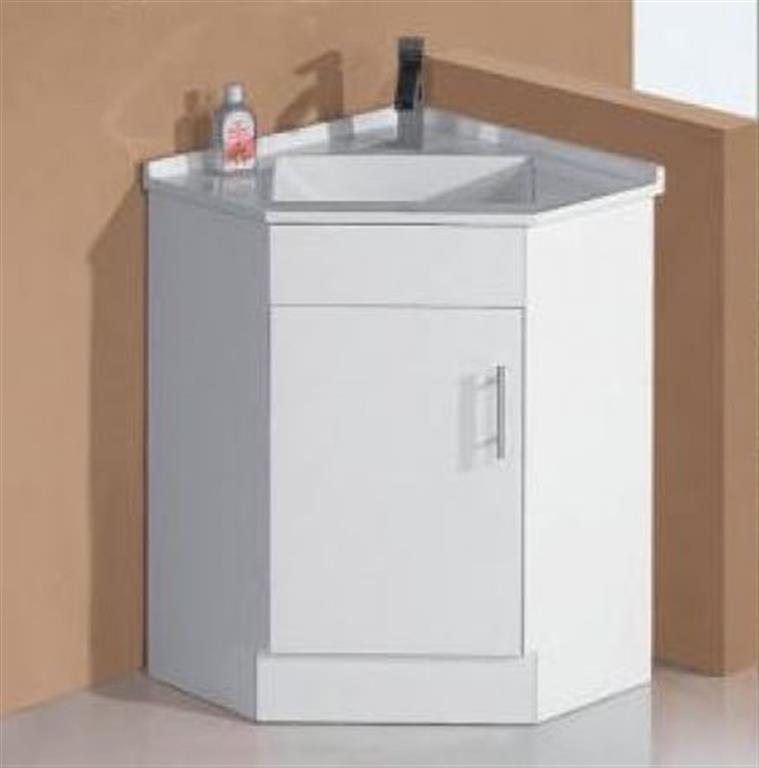 Bathroom Corner Vanity With Basin Top White High Gloss 2 Pac 600wx600d
