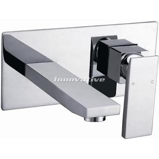 Cube Bold Combination Wall Mixer/ Bath Mixer With Spout, Chrome Finished brass construction 190