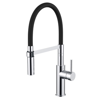 Tall Kitchen Laundry Sink Mixer Pulldown Black flexible Hose Spout Brass Chrome PinTail Design