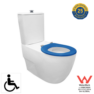 Disabled Toilet Suite Back To Wall P-Trap & S-Trap Blue Seat Raised Button