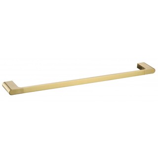 Brushed Gold Brass Single Towel Rail 600mm Curve90 Square Edge Bathroom Accessories