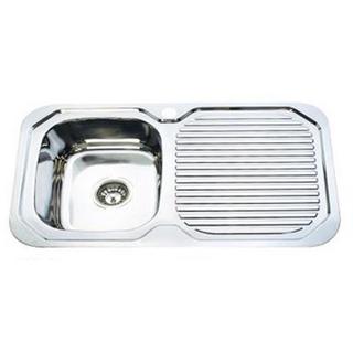 Single Bowl & Drain Kitchen Sink Curved Corner 780*480*180