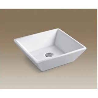 Square White Ceramic Above Counter Basin 410x410x120mm