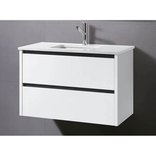 White Shadow line wall hung vanity Stone Top + Under counter basin TB307 900 x 465 x 580mm