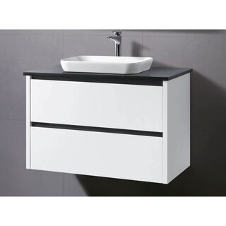 White Shadow line wall hung vanity Stone Top + Above counter basin 900 x 465 x 650mm