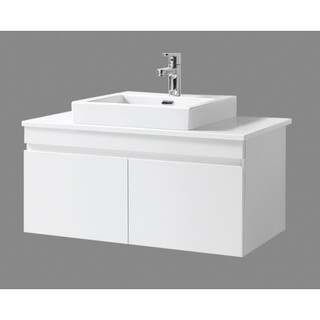 Wall Vanity White gloss 2PAC cabinet 2 soft close drawers Onyx top, Ceramic Above Counter Basin Size: 900 x 465 x 520mm