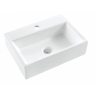 Square White Ceramic Sink Above Counter Basin 480x340x130mm