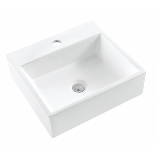 Rectangle White Ceramic Above Counter Basin 430x395x130mm