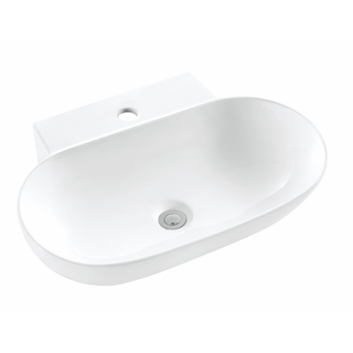 Oval Shape White Ceramic Above Counter Basin 565x400x135mm