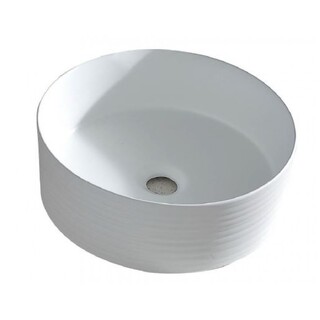 Round Circular Matte White Ceramic Above Counter Basin 365x365x130mm