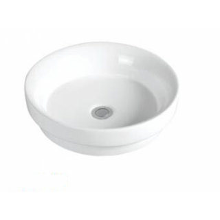 Round Gloss White Ceramic Semi Insert  Above Counter Basin 400x400x110mm