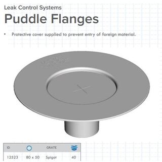 Leak Control Puddle Flange Recessed System 200mm Diameter 80mm In x 50mm Out