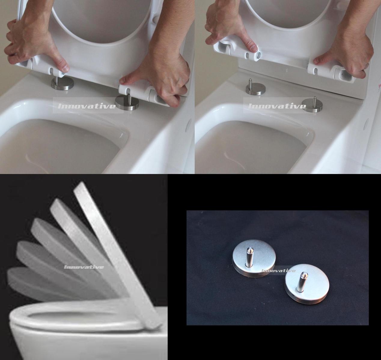 Back To Wall Tornado flush Toilet Suite Nano Glaze S&P Trap Soft Close Seat eBay