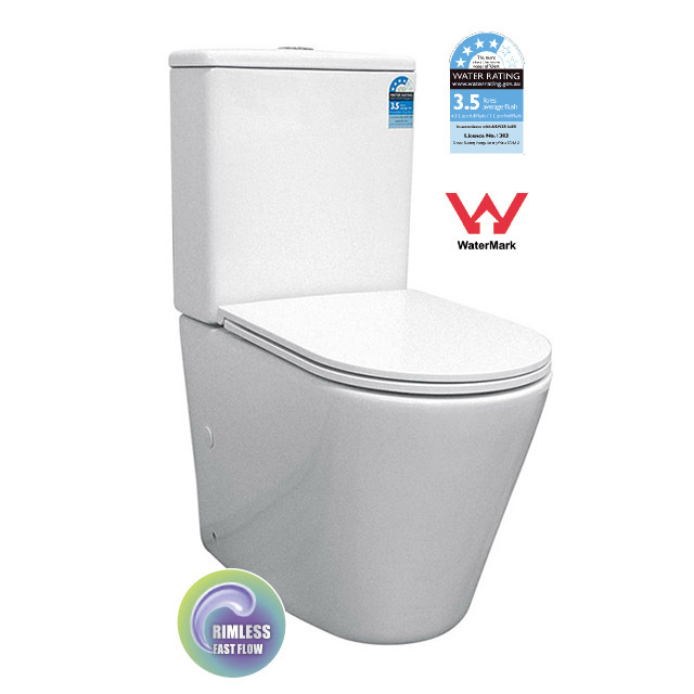 Back To Wall Rimless Toilet Suite SHORT PROJECTION 605mm Ceramic