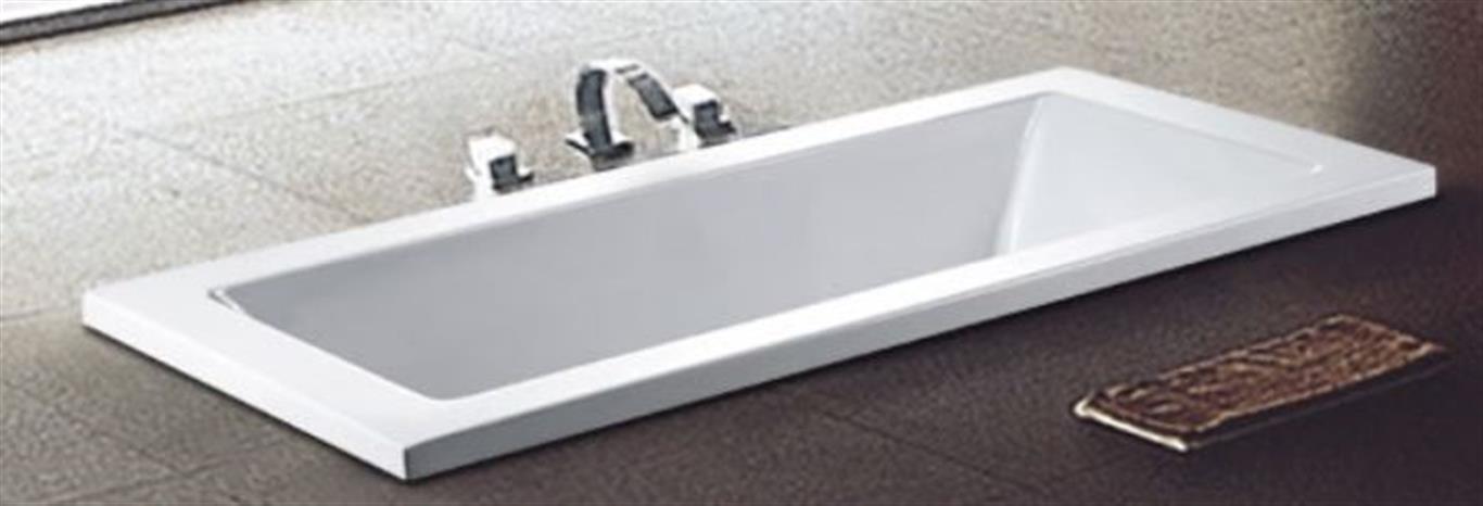 1800mm Drop In Inset Acrylic Bath Tub, Square Drop In Bathtub