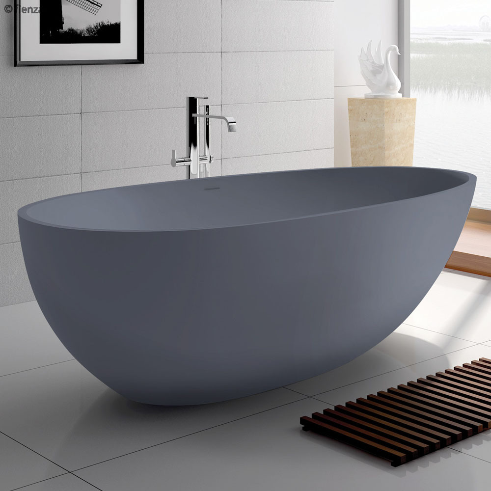 grey freestanding bathtub