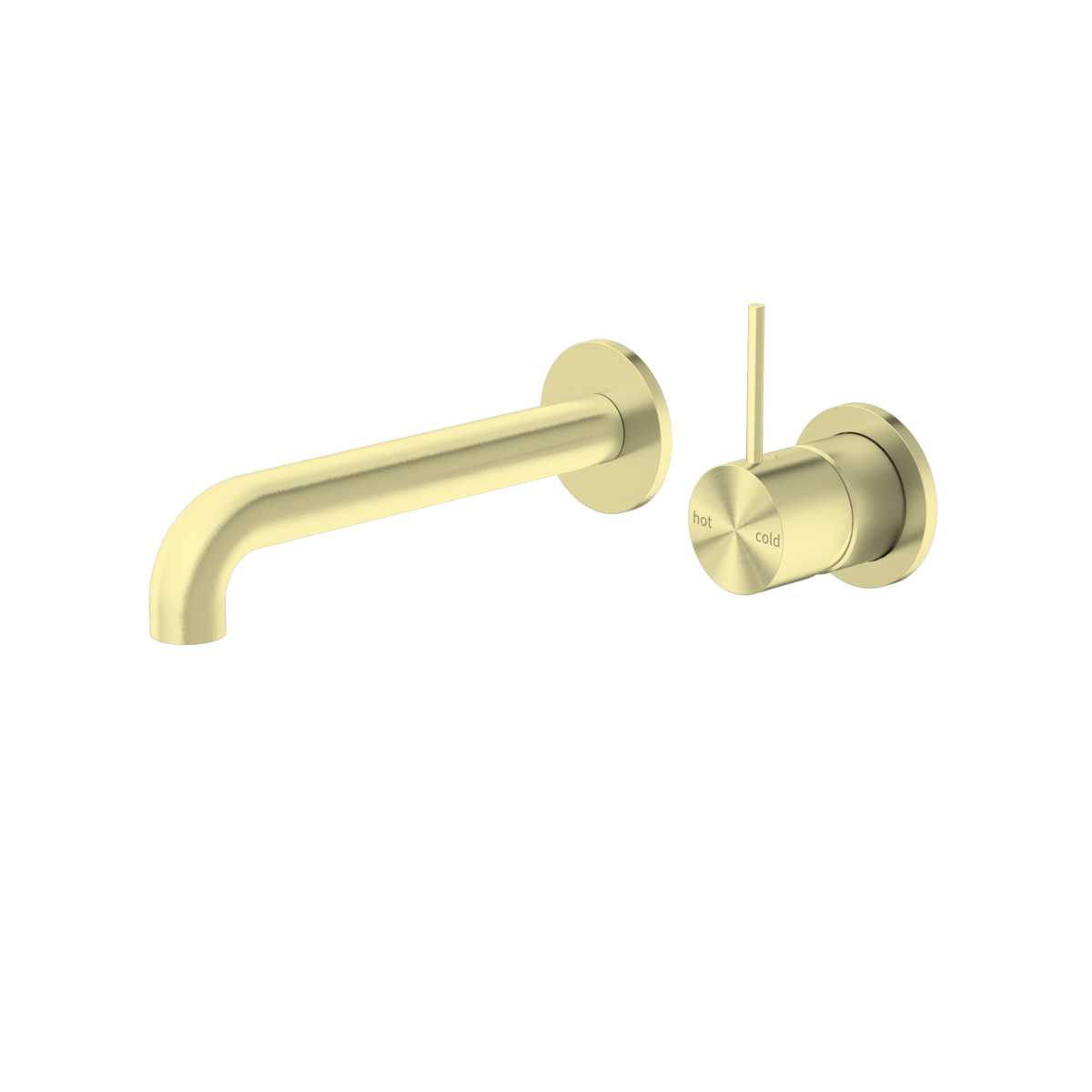 MECCA WALL BASIN MIXER HANDLE UP 185MM (SEPARATE BACK PLATE) Brushed Gold
