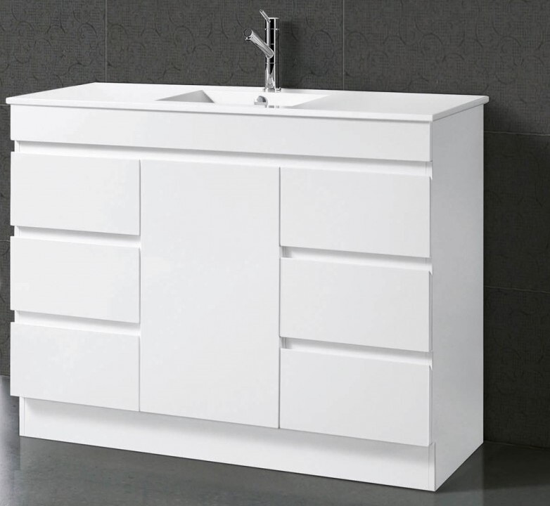 Vanity Floor Standing 2pac White Finger Pull Ceramic Stone No Top Floor Standing 2pac White Finger Pull