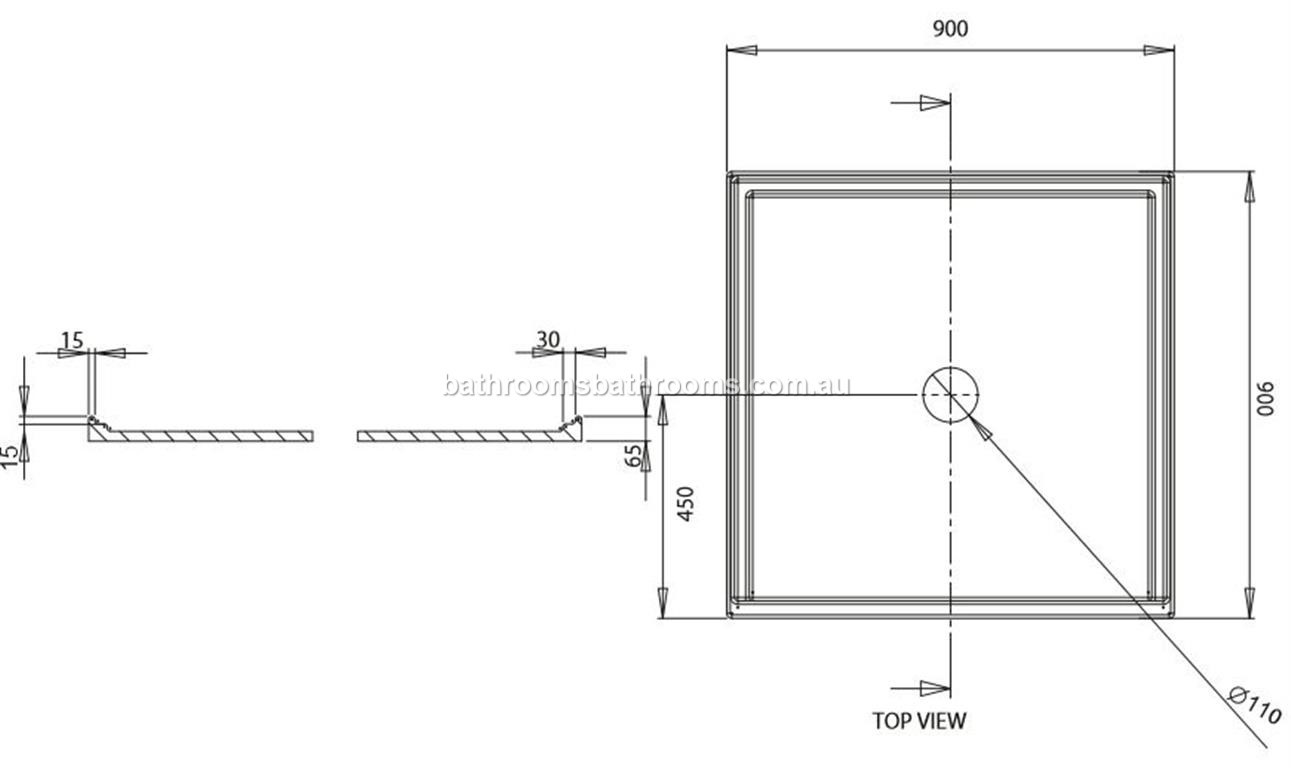 Disc Polymarble Shower Base Sizes 820 900 1000 1060 1200 1500 Aus