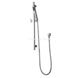 Sleek Cube Design Hand Shower on Rail, Brass Mounts Slide Rail Elbow Chrome Finish (30)
