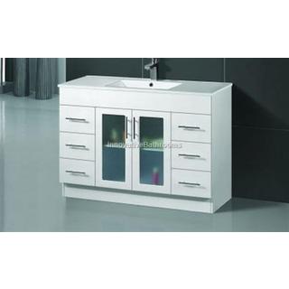 Bathroom Vanity & Basin Ceramic Top 2 Pac Finger Pull 1200W x 460 x 880mm