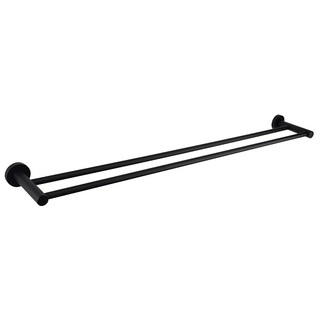 Matte Black Double Towel Rail Holder Curve Design 900x115x45mm