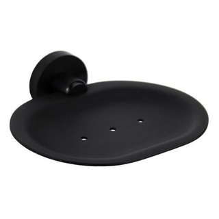 Matte Black Brass Metal Shower Soap Holder Dish Round Bathroom Accessories 140x125x45mm