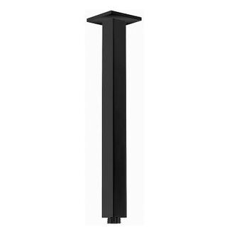 Black Square Ceiling Mounted Shower Arm Dropper Brass Black Finish 300mm