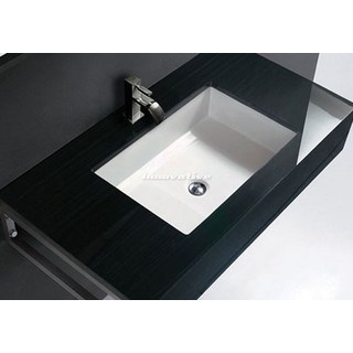 Undermount Ceramic Basin Cube Design 430w x 330d mm with Overflow NEW