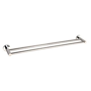 BRUSHED NICKEL ROUND DESIGN DOUBLE TOWEL RAIL 600MM