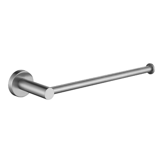 BRUSHED NICKEL ROUND HAND TOWEL HOLDER