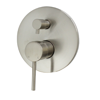 BRUSHED NICKEL ROUND DESIGN WALL MIX - DIVERTER