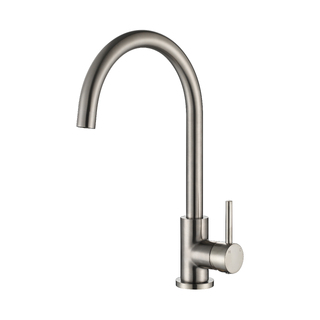 BRUSHED NICKEL ROUND KITCHEN MIXER