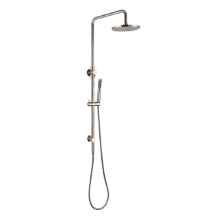 BRUSHED NICKEL ROUND DESIGN DUAL SHOWER UNIT