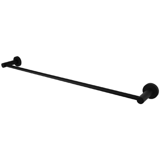 MATTE BLACK ROUND DESIGN SINGLE TOWEL RAIL 600MM