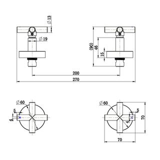 MATTE BLACK WALL TOP ASSEMBLIES - CROSS