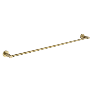 BRUSHED GOLD ROUND DESIGN SINGLE TOWEL RAIL 600MM