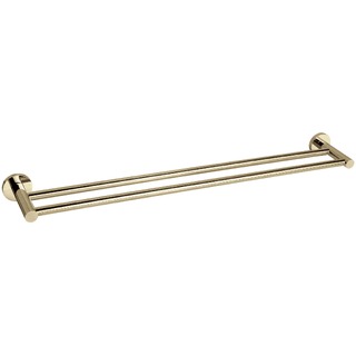 BRUSHED GOLD ROUND DESIGN DOUBLE TOWEL RAIL 600MM