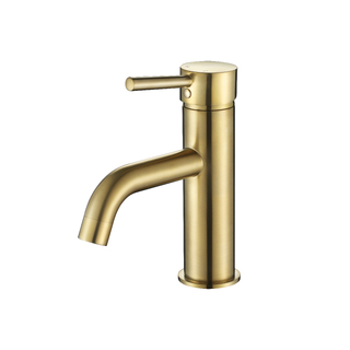 BRUSHED GOLD ROUND BASIN MIXER