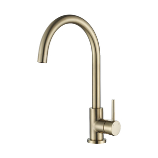 BRUSHED GOLD ROUND KITCHEN MIXER