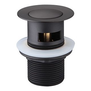 BLACK Popup Plug & waste 40mm With Overflow