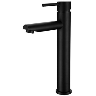Matte Black Lollypop Pintail Lever Fixed Bathroom Tall Basin Mixer Tap Faucet Brass