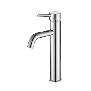 CHROME ROUND BASIN MIXER - HIGH / TALL MIXER