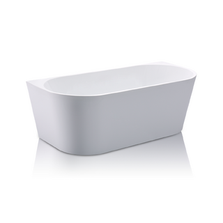 1500 Back to Wall Bath Tub Free Standing Oval Curve Design 1495*750*580mm