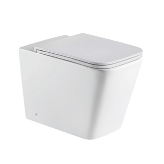 Toilet PAN ONLY Rimless Cube Design Ceramic S&P trap Soft Close WELS (Suits In Wall Cistern Sold Separately)