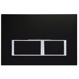 Black Square Mechanical Flush Panel for In Wall Cistern