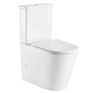 Back To Wall Rimless TOILET SUITE Ceramic Curve Design S&P Trap Soft Close Seat