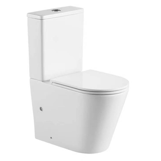Back To Wall Rimless Toilet Suite SHORT PROJECTION 615mm Ceramic S&P Trap Soft C