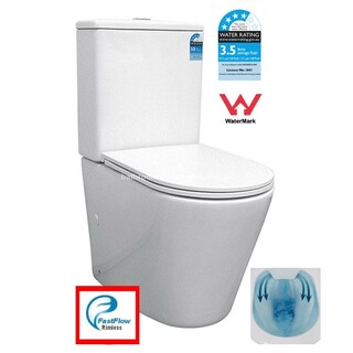 Back To Wall Rimless Toilet Suite SHORT PROJECTION 620mm Ceramic S&P Trap Soft C