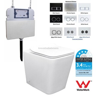 In Wall Toilet Suite Cube Ceramic Concealed Cistern S&P trap Soft Close WELS